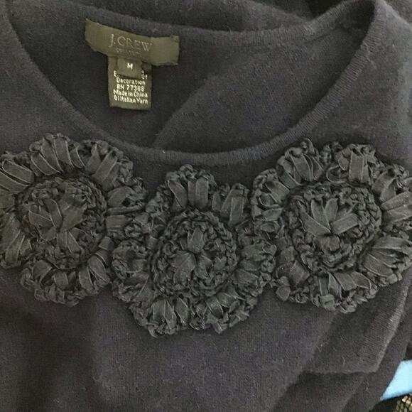 J CREW Collection Pure Cashmere Navy Blue Sweater Tank Shell Top sz M - Picture 4 of 6